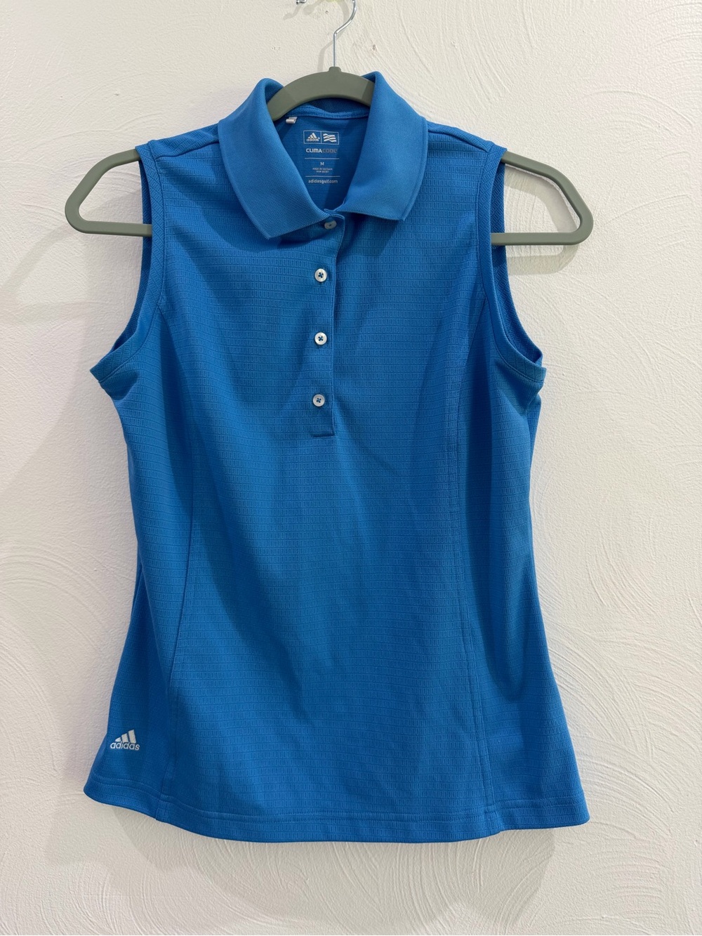 adidas Women’s Bright Blue Sleeveless Polo Tank Top